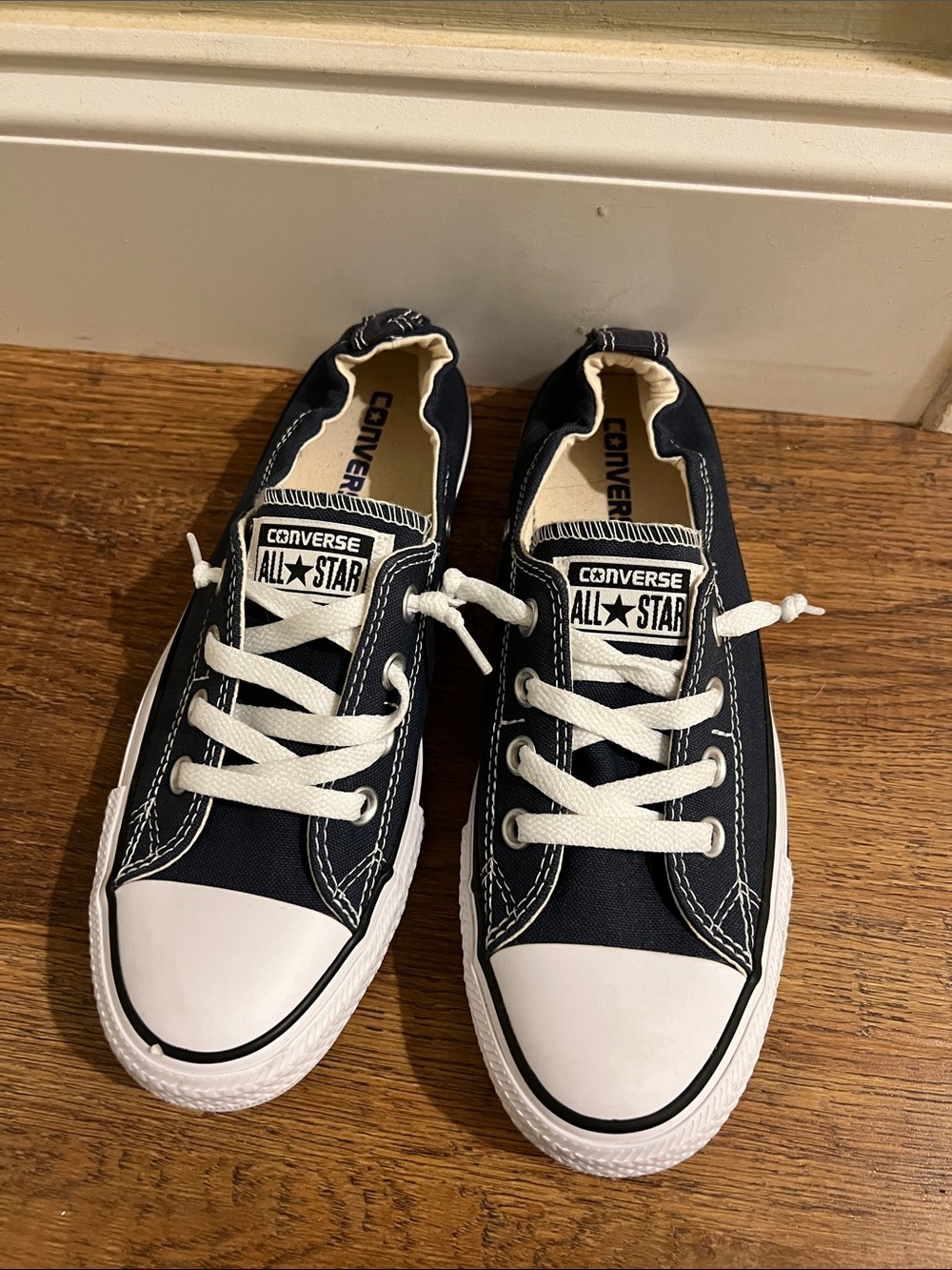 Converse All Star Low Top Sneakers - Blue  & White - Picture 2 of 8
